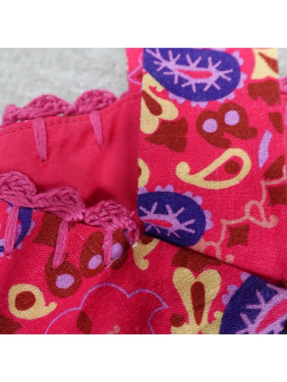 Farm Rio Womens Dress Medium Red Paisley Linen Blend NEW READ - Picture 6 of 15